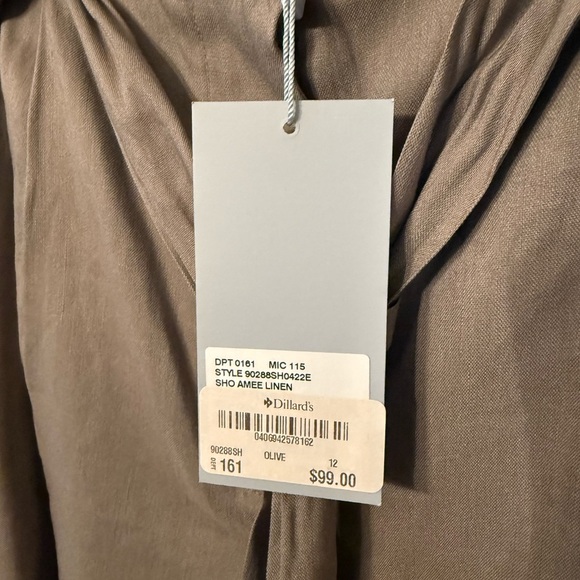 New with tags Antonio Melani Olive Linen Shorts 12 - Picture 2 of 5